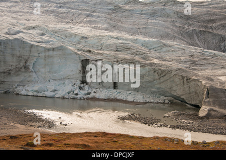 Grönland, Kangerlussuaq (große Fjord aka Sondre Stromfjord). Grönlands Eiskappe aka Eisschild, Russell Glacier. Stockfoto