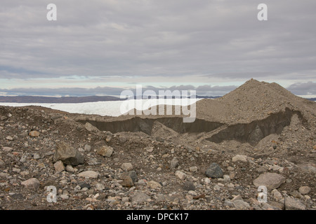 Grönland, Kangerlussuaq (große Fjord aka Sondre Stromfjord). Grönlands Eiskappe aka Eisschild, Russell Glacier. Stockfoto