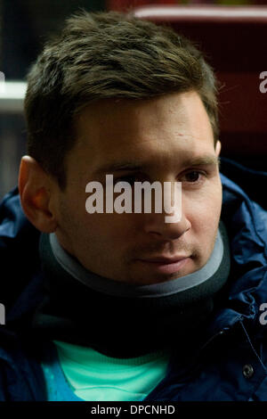 Madrid, Spanien. 11. Januar 2014. Barcelonas argentinischen vorwärts Lionel Messi in der spanischen Liga-Fußball match Club Atletico de Madrid Vs FC Barcelona im Vicente Calderon Stadion in Madrid Foto: Oscar Gonzalez/NurPhoto Credit: Oscar Gonzalez/NurPhoto/ZUMAPRESS.com/Alamy Live News Stockfoto