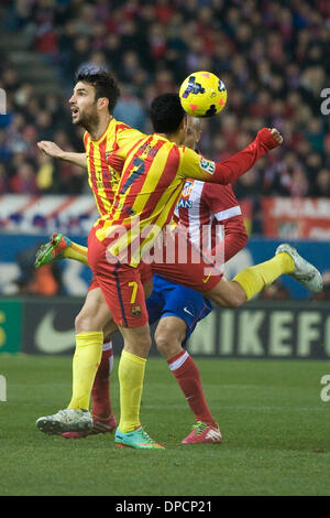 Madrid, Spanien. 11. Januar 2014. Barcelonas vorwärts Petro während der spanischen Liga-Fußball match Club Atletico de Madrid Vs FC Barcelona im Vicente Calderon Stadion in Madrid Foto: Oscar Gonzalez/NurPhoto Credit: Oscar Gonzalez/NurPhoto/ZUMAPRESS.com/Alamy Live News Stockfoto