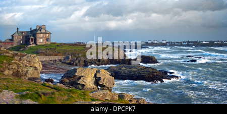 Trearddur Bay Anglesey North Wales Uk (Dies ist eine genähte Panorama) Stockfoto