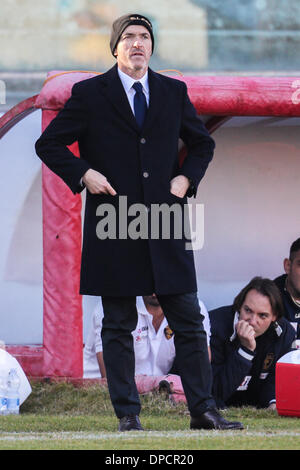 12. Januar 2014 - l ' Aquila, Italien - Lerda (Lecce) während der Lega Pro Spiel zwischen l ' Aquila und Lecce Fattori Stadion am 12. Januar 2014 in l ' Aquila, Italien. (Kredit-Bild: © Manuel Romano/NurPhoto/ZUMAPRESS.com) Stockfoto