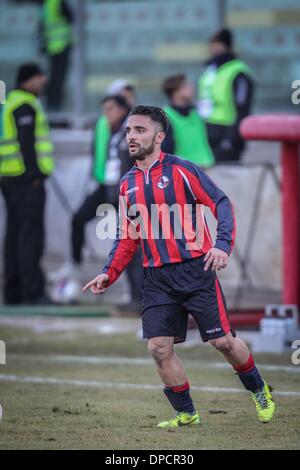 12. Januar 2014 - l ' Aquila, Italien - während die Lega Pro Spiel zwischen l ' Aquila und Lecce Fattori Stadion am 12. Januar 2014 in l ' Aquila, Italien. (Kredit-Bild: © Manuel Romano/NurPhoto/ZUMAPRESS.com) Stockfoto