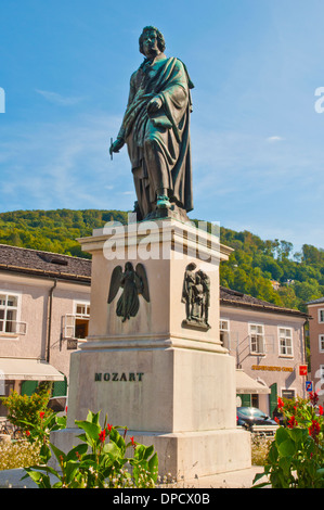 Statue von Mozart in Salzburg Österreich Stockfoto