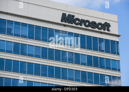 Ein Bürogebäude von Microsoft besetzt. Stockfoto