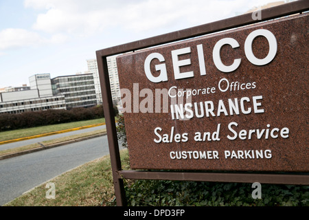 Die zentrale GEICO, auch bekannt als der Regierung Angestellten Versicherung in Chevy Chase, Maryland. Stockfoto