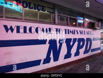 NYPD Willkommen im Times Square in New York Stockfoto