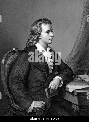 Friedrich Schiller (1759-1805) auf Kupferstich aus dem Jahr 1873. Deutscher Dichter, Philosoph, Dramatiker. und Historiker. Stockfoto