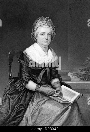 Martha Washington (1731-1802) auf Kupferstich aus dem Jahr 1873. Ehefrau von George Washington, Präsident der USA. Stockfoto