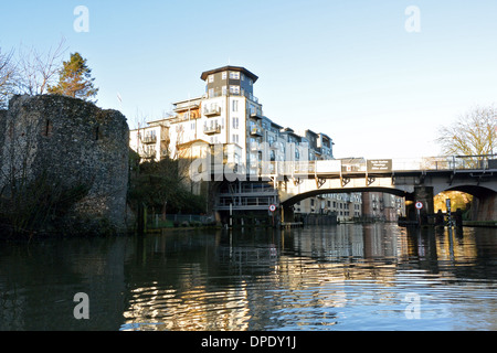 Carrow Brücke über den Fluss Wensum in Norwich, Norfolk, Großbritannien Stockfoto