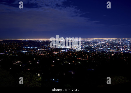 Night City Panorama. Los Angeles Metro in der Nacht. California-Foto-Sammlung. Stockfoto