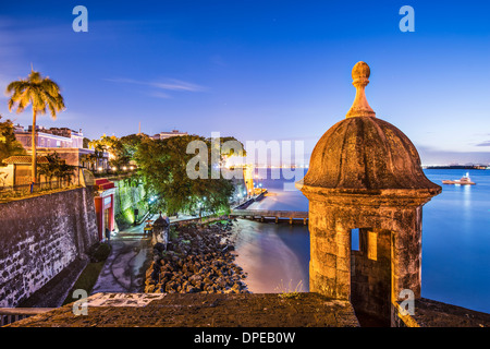 San Juan, Puerto Rico Küste am Paseo De La Princesa. Stockfoto