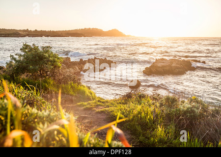 Sonnenuntergang über Meer, Monterey Bay Area, Kalifornien, USA Stockfoto
