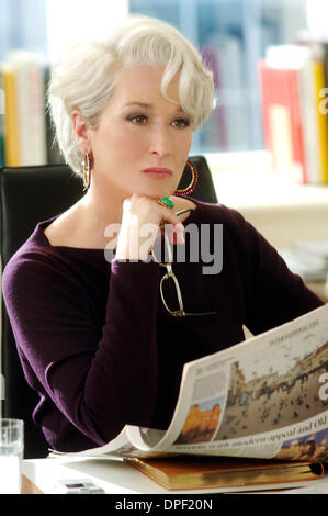 6. August 2006 - Sterne zweifache Academy AwardÂ¨ Sieger Meryl Streep als Miranda Priestly, der Herausgeber der Zeitschrift der Start-und Landebahn... . K49237LL. TV-FILM NOCH. 2006. (Kredit-Bild: © Globe Photos/ZUMApress.com) Stockfoto