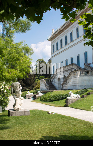 Gebäude und Gärten, ich Giardini di Villa Melzi Bellagio, Italien Stockfoto