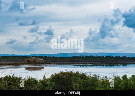 Naturschutzgebiet Vendicari, Ruinen der alten Salz-Hersteller Haus, Süd-Ost-Sizilien, Italien, Europa Stockfoto