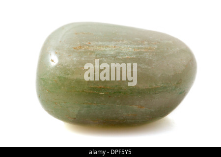Green Gesundheit Stein isoliert auf weißem Hintergrund Stockfoto
