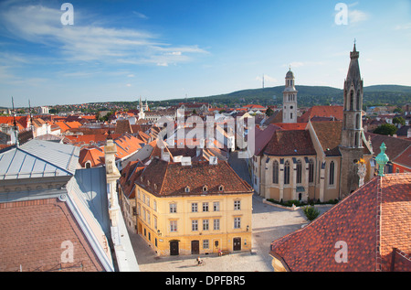 Blick auf den Hauptplatz, Sopron, West-Transdanubien, Ungarn, Europa Stockfoto