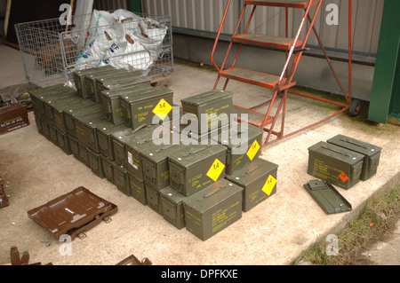 Munition, Munition, oft informell genannt ist ein allgemeiner Begriff, abgeleitet von der französischen Sprache la munition Stockfoto