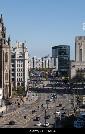 Der Blick Südost down The Strand im Stadtzentrum von Liverpool. Stockfoto