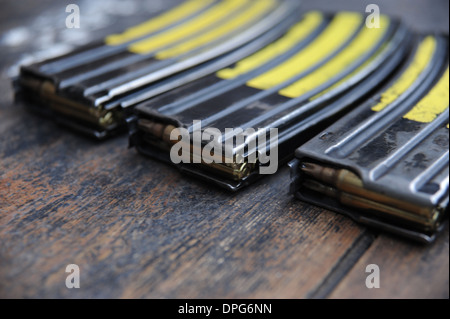 5, 56mm, leer, Runde,, Munition Munition Munition Schwarzpulver Munition Kugeln Bombe Raketen Schalen Munitionskisten Afghanistan 5,56 m Stockfoto