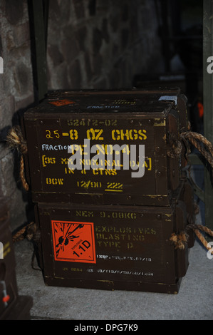 Munition Munition Munition Schwarzpulver Munition Kugeln Bombe Raketen Schalen Munitionskisten, 5,56 mm, Armee-Zeitschriften, britische Armee, Stockfoto
