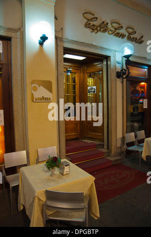 Caffe San Carlo grand Café außen Piazza San Carlo Platz Turin Stadt Piedmont Region Nord Italien Mitteleuropa Stockfoto