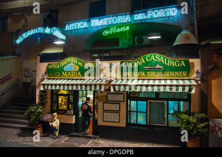 Antica Trattoria del Porto am Piazza Caricamento quadratischen zentralen Genua Ligurien Italien Europa Stockfoto