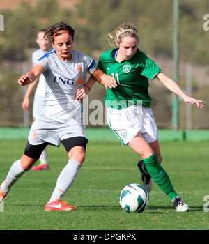 La Manga Club, Spanien. 14. Januar 2014. Frauen Friendly International. Irland / Niederlande. Julie-Ann Russell-Irland Credit: Tony Henshaw/Alamy Live-Nachrichten Stockfoto