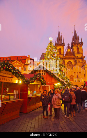 Weihnachten Markt Altstädter Ring Prag Tschechische Republik Europa Stockfoto