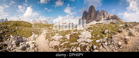 Panorama - Foto von Tre Cime - Dolomiten - Italien Stockfoto