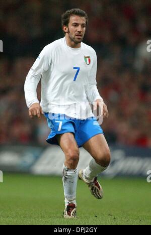 12. Mai 2006 - WALES V Italien - ALESSANDRO DEL PIERO. ITALIEN & JUVENTUS.MILLENNIUM STADIUM, CARDIFF, W.WALES V ITALY.16/10/2002.DIC8575. K47872. VORSCHAU WM 2006. (Kredit-Bild: © Globe Photos/ZUMAPRESS.com) Stockfoto