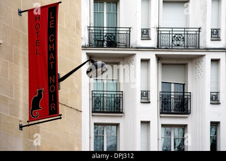 Hotel Le Chat Noir in Paris Stockfoto