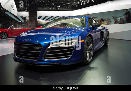 Detroit, Michigan, USA. 13. Januar 2014. Audi R8 auf dem Display an der 2014 Detroit Auto Show Credit: Joseph Heroun/Alamy Live News Stockfoto