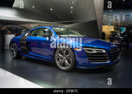 Detroit, Michigan, USA. 13. Januar 2014. Audi R8 auf dem Display an der 2014 Detroit Auto Show Credit: Joseph Heroun/Alamy Live News Stockfoto