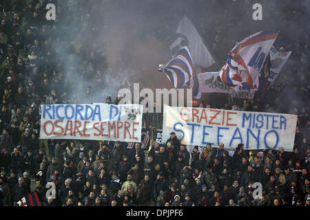 Bologna, Italien. 11. Januar 2014. Bologna-fans Fußball / Fußball: italienische "Serie A" match zwischen Bologna 0: 0 SS Lazio im Stadio Renato Dall'Ara in Bologna, Italien. © Maurizio Borsari/AFLO/Alamy Live-Nachrichten Stockfoto