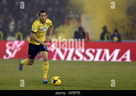 Bologna, Italien. 11. Januar 2014. Senad Lulic (Latium) Football / Soccer: italienische "Serie A" match zwischen Bologna 0: 0 SS Lazio im Stadio Renato Dall'Ara in Bologna, Italien. © Maurizio Borsari/AFLO/Alamy Live-Nachrichten Stockfoto