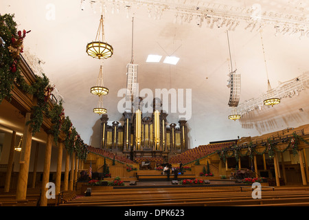 Innenraum des Tabernakel in Salt Lake City Temple Square. Stockfoto