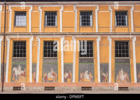 Teil des Frieses Darstellung Thorvaldsens Heimkehr von Rom im Thorvaldsens Museum auf der Insel Slotsholmen, Kopenhagen, Dänemark Stockfoto