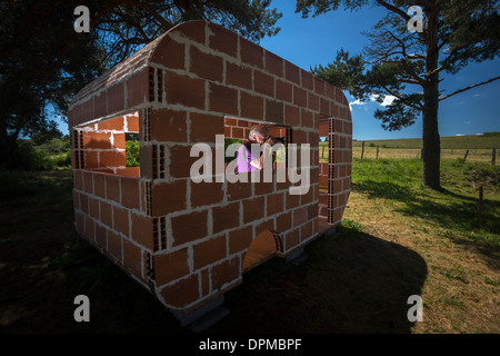 "Caravan", ein Jean-François Karst Land Kunstwerk von dem französischen bildenden Künstler. "Caravane', Landart Installation. Stockfoto