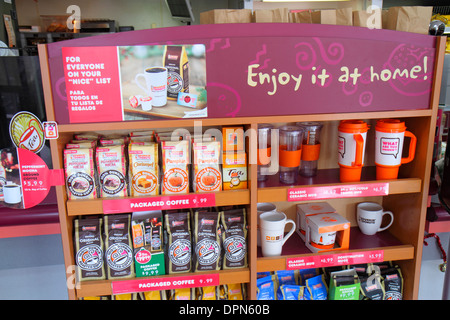 Miami Beach Florida, Dunkin' Dunkin Donuts, Verkaufsmarken anzeigen, Verkauf, Kaffee, Barista, FL131231208 Stockfoto