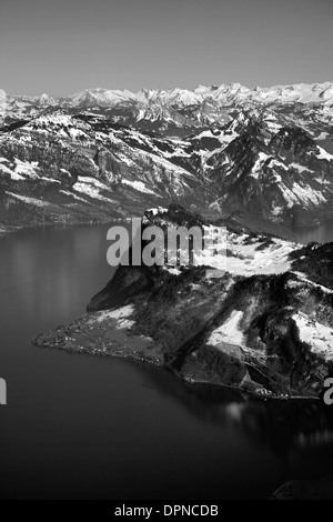 Lake Luzern aus Mount Pilatus Kulm-Gebirge, Kanton Luzern, Schweizer Alpen, Schweiz, Europa Stockfoto