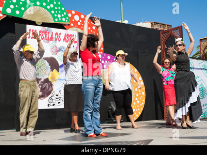 Flamenco Tanz Lessson Feria de Abril Flamenco Wochenende in Las Palmas, Gran Canaria, Kanarische Inseln, Spanien Stockfoto