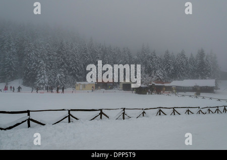 Pertouli Schnee senter Stockfoto