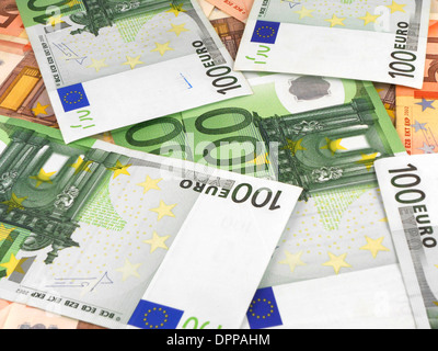 Hintergrund von einem hundert-Euro-Banknoten Stockfoto