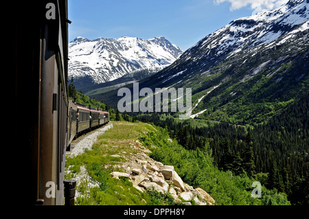 Dampfzug in Alaska Stockfoto