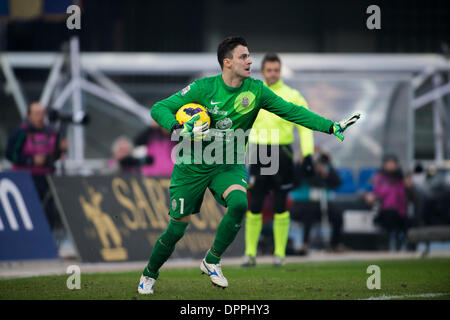 Verona, Italien. 12. Januar 2014. Rafael (Hellas) Football / Soccer: italienische "Serie A" match zwischen Hellas Verona 0-3 SSC Napoli im Stadio Marc'Antonio Bentegodi in Verona, Italien. © Maurizio Borsari/AFLO/Alamy Live-Nachrichten Stockfoto