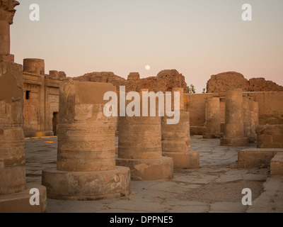 Sonnenuntergang am Kom Ombo Tempel auf dem oberen Fluss Nil, Ägypten Stockfoto