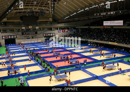 Tokyo Metropolitan Gymnasium, Tokio, Japan. 15. Januar 2014. Gesamtansicht, 15. Januar 2014 - Tischtennis: All Japan Table Tennis Championships am Tokyo Metropolitan Gymnasium, Tokio, Japan. Bildnachweis: AFLO SPORT/Alamy Live-Nachrichten Stockfoto