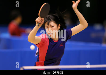 Tokyo Metropolitan Gymnasium, Tokio, Japan. 15. Januar 2014. Ayane Morita, 15. Januar 2014 - Tischtennis: All Japan Tischtennis Meisterschaften Dameneinzel am Tokyo Metropolitan Gymnasium, Tokio, Japan. Bildnachweis: AFLO SPORT/Alamy Live-Nachrichten Stockfoto